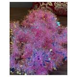 JXITON 20ft Pink Christmas Tinsel Garland Metallic Star Decor