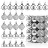 24 Mini Shatterproof Xmas Balls, 3cm/1.1