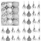 24 Mini Shatterproof Xmas Balls, 3cm/1.1