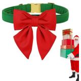 Maca Bates Christmas Dog Collar with Cute Solid Sailor Bow Tie