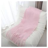 Luxury Winter Scarf: White Acrylic Extra-Long Fringed Shawl