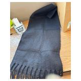 Luxury Winter Scarf: White Acrylic Extra-Long Fringed Shawl