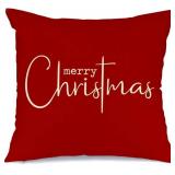 RABUSOFA Red Merry Christmas Pillow Covers 20x20 Inch