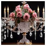 18pcs Crystal Christmas Ornaments - Snowflake & Icicle Decor