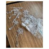 18pcs Crystal Christmas Ornaments - Snowflake & Icicle Decor