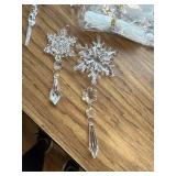 18pcs Crystal Christmas Ornaments - Snowflake & Icicle Decor