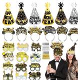 HOWAF New Year Party Supplies 2025, 36pcs Headband Cone Hats