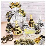 HOWAF New Year Party Supplies 2025, 36pcs Headband Cone Hats