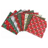 10PCS Christmas Cotton Fabric - 10