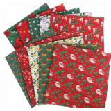10PCS Christmas Cotton Fabric - 10