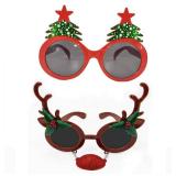 Christmas Sunglasses Props: Reindeer & Xmas Tree Eyeglasses