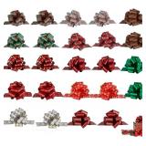 24PCS 5 Xmas Pull Bows, Easy to Assemble for Gift Wrapping