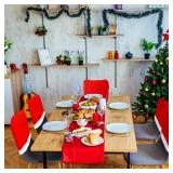 Christmas Chair Covers Set of 4 - Indoor Family Holiday Decor