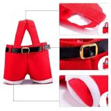 MSQ 6PCS Christmas Gift Bags Santa Pants Style Treat Bags
