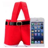 MSQ 6PCS Christmas Gift Bags Santa Pants Style Treat Bags