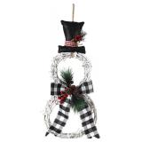 Christmas Wreath Decoration Handmade Rattan Snowman