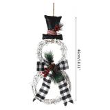 Christmas Wreath Decoration Handmade Rattan Snowman