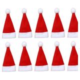 10Pcs Mini Xmas Hat Fork Knife Covers Bottle Decor Festive Table