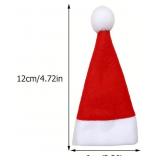 10Pcs Mini Xmas Hat Fork Knife Covers Bottle Decor Festive Table