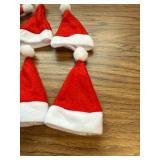 10Pcs Mini Xmas Hat Fork Knife Covers Bottle Decor Festive Table