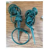 Woods Outdoor Floodlight Fixture with Stake (120V, Green, 2 Pack)