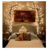 Vines with Remote, 7.5FT Tree Willow Lights, 144 LEDs, Brown