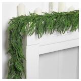 2 Pcs Christmas Norfolk Pine Garland, 6 Ft Realistic Touch