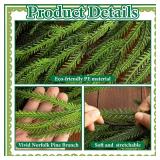 2 Pcs Christmas Norfolk Pine Garland, 6 Ft Realistic Touch