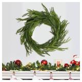 2 Pcs Christmas Norfolk Pine Garland, 6 Ft Realistic Touch