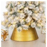 $52 Glitzhome 22" BLACK Hammered Metal Tree Collar for Christmas