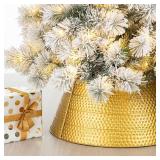 $52 Glitzhome 22" BLACK Hammered Metal Tree Collar for Christmas