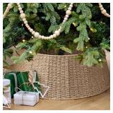 Hommtina 26" Christmas Tree Collar, Burlywood for Tree Base