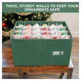 $50 Christmas Ornament Storage Box - Holds 96-4" Ornaments, Green