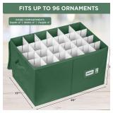 $50 Christmas Ornament Storage Box - Holds 96-4" Ornaments, Green
