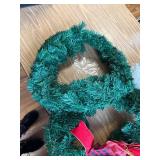 Zcaukya Xmas Wreaths, 14in, Buffalo Bow, 8 Modes Lights, Timer