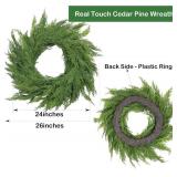 20" Cedar Pine Wreath Christmas Door Wall Decor Indoor Outdoor
