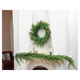 20" Cedar Pine Wreath Christmas Door Wall Decor Indoor Outdoor