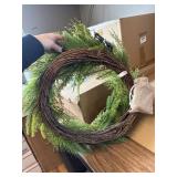 20" Cedar Pine Wreath Christmas Door Wall Decor Indoor Outdoor