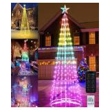 $120 Flacchi Christmas Cone Tree Lights - 406 LED, App Control (8.2ft)