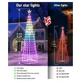 $120 Flacchi Christmas Cone Tree Lights - 406 LED, App Control (8.2ft)