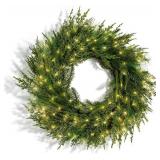 $80 LampLust 24" Winter Wreath, LED Lights, Battery, Indoor/Outdoor