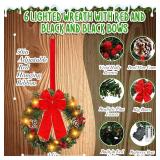 $102 Ceenna 15" Prelit Christmas Wreath, Set of 6, Multi Colors