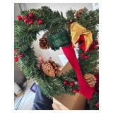 $102 Ceenna 15" Prelit Christmas Wreath, Set of 6, Multi Colors