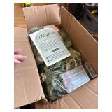 2Pcs 5.9FT Eucalyptus Garland with Lights, Flowers, Vines