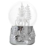100mm Reindeer Musical Christmas Snow Globe, Winter Deer