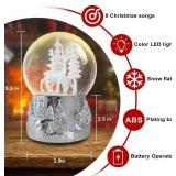 100mm Reindeer Musical Christmas Snow Globe, Winter Deer