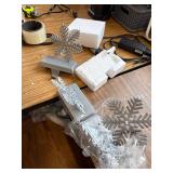 6 Pcs Christmas Snowflake Stocking Holders, Heavy Metal Hook