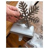 6 Pcs Christmas Snowflake Stocking Holders, Heavy Metal Hook