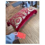 Red Velvet Rectangle Pillow Gold Snakes Flowers Tassels