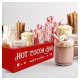 Christmas Hot Cocoa Tray Holder for Kitchen Holiday Decor